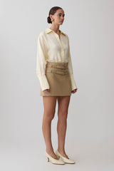 Marielle Double Belt Mini Skirt - Taupe