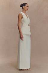 Angelie Suiting Vest Top - Ivory