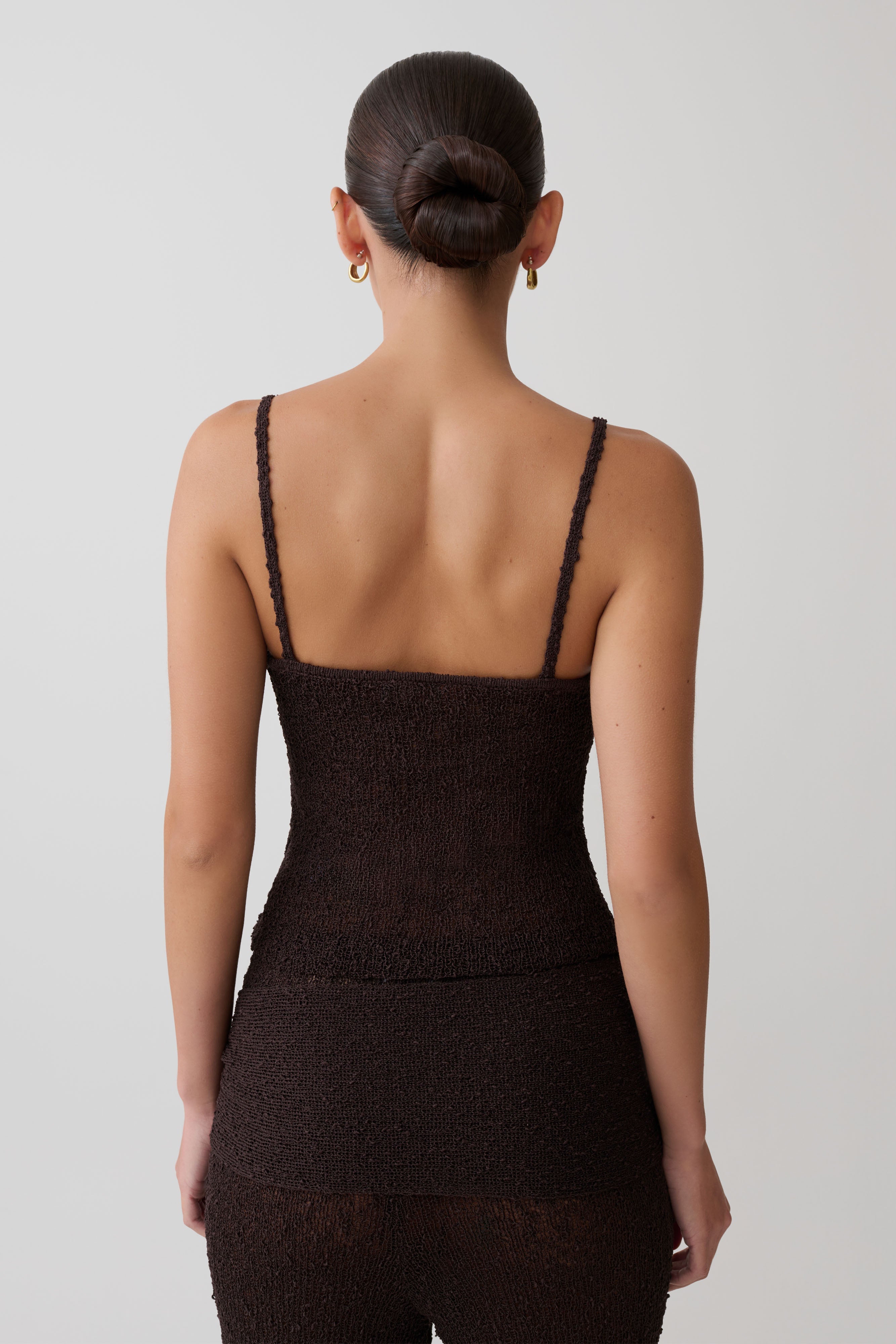 Mattais Boucle Knit Top - Dark Chocolate