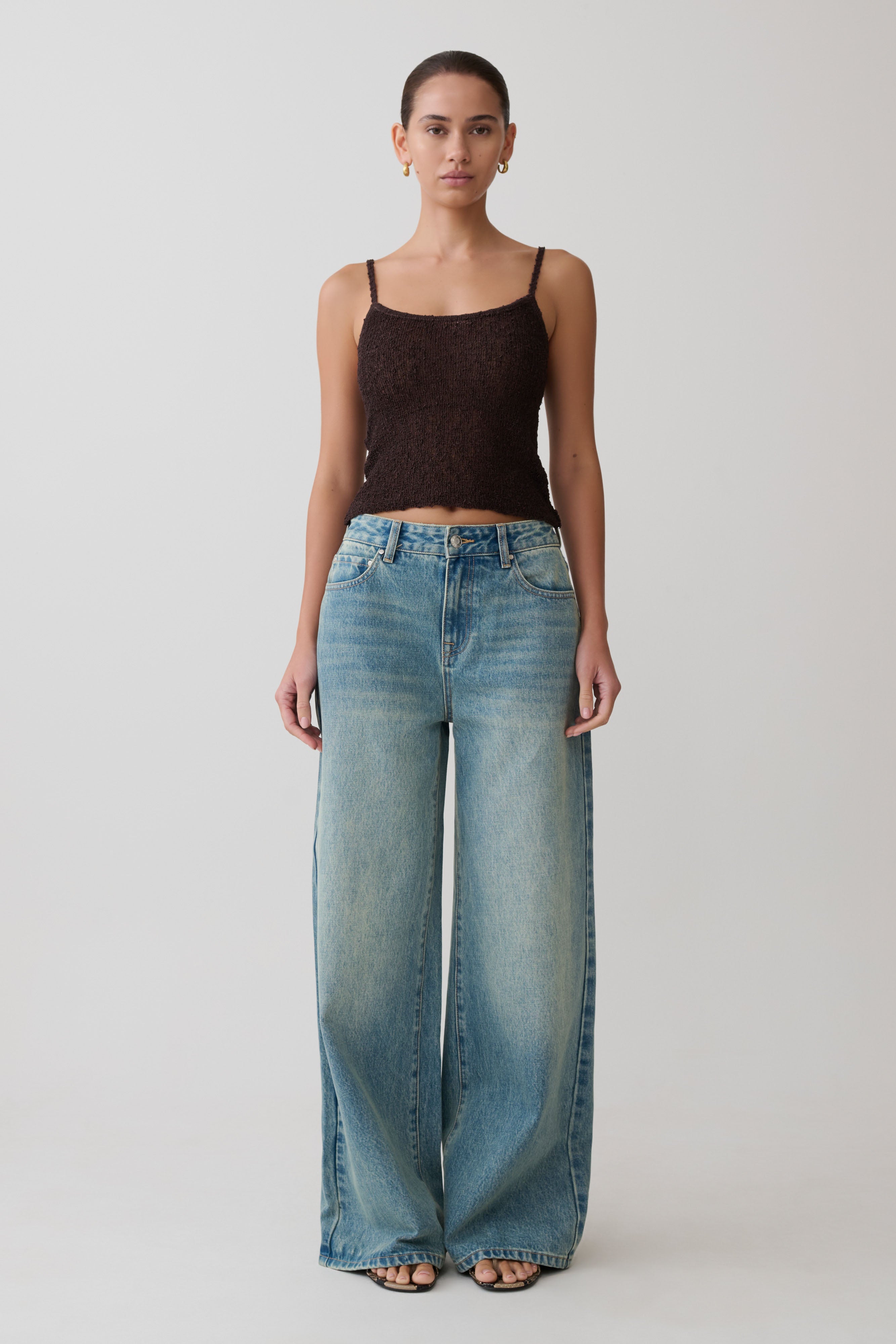 Mattais Boucle Knit Top - Dark Chocolate