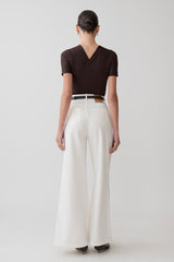 Shae Wide Leg Denim Jeans - White