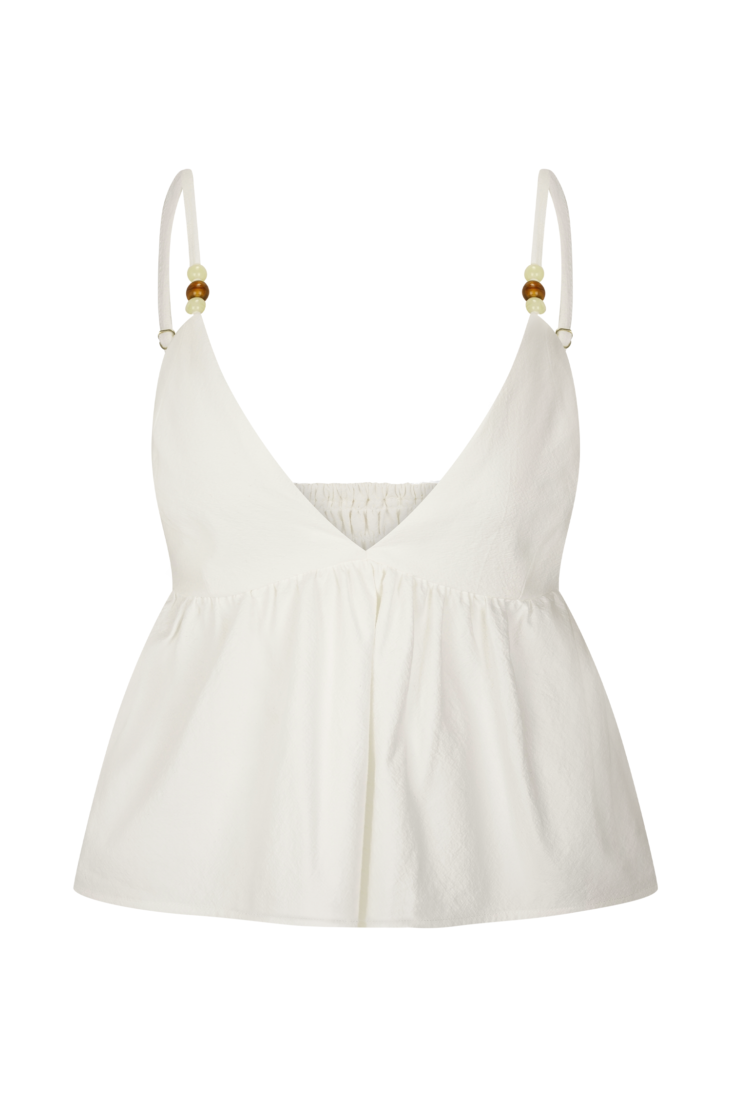 Janayia Cotton Beaded Top - White